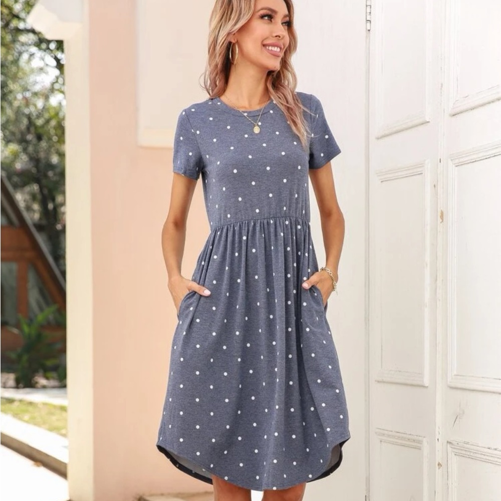 Polka Dot Asymmetrical Hem Dress